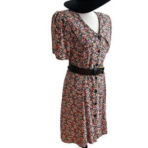 Vintage 90's Byer Too Floral DRESS SIZE 11 Juniors Y2K